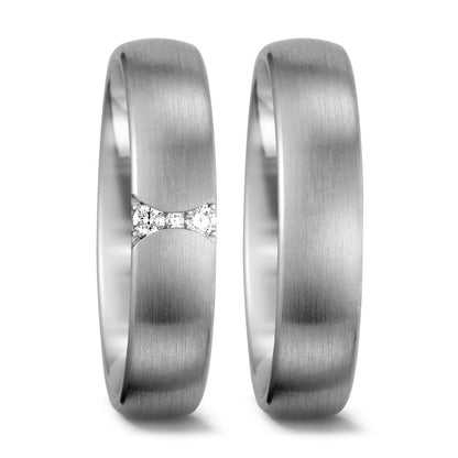 Partnergyűrű 750/18 K fehér arany Gyémánt Fehér, 0.055 ct, 3 Kövek, tw-vsi