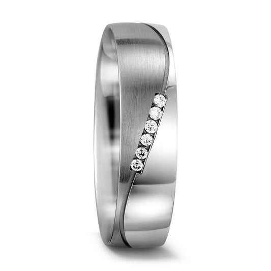 Partnergyűrű 750/18 K fehér arany Gyémánt Fehér, 0.03 ct, 6 Kövek, w-si