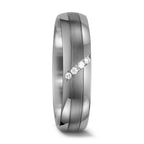 Partnergyűrű 950 palládium, 500 palládium Gyémánt Fehér, 0.04 ct, 4 Kövek, w-si