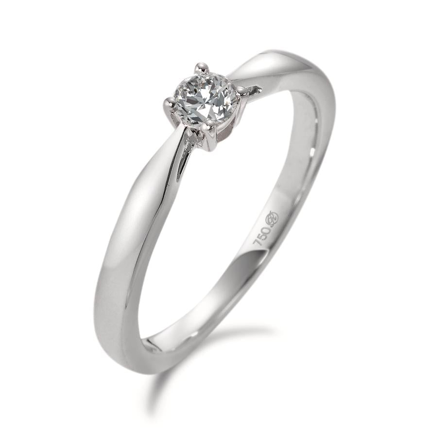 Szoliter gyűrű 750/18 K fehér arany Gyémánt Fehér, 0.15 ct, w-si