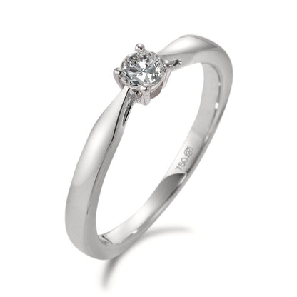 Szoliter gyűrű 750/18 K fehér arany Gyémánt Fehér, 0.15 ct, w-si