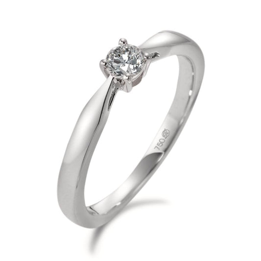 Szoliter gyűrű 750/18 K fehér arany Gyémánt Fehér, 0.15 ct, w-si