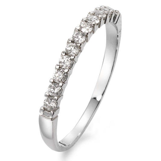 Memória gyűrű 750/18 K fehér arany Gyémánt Fehér, 0.25 ct, 11 Kövek, w-si