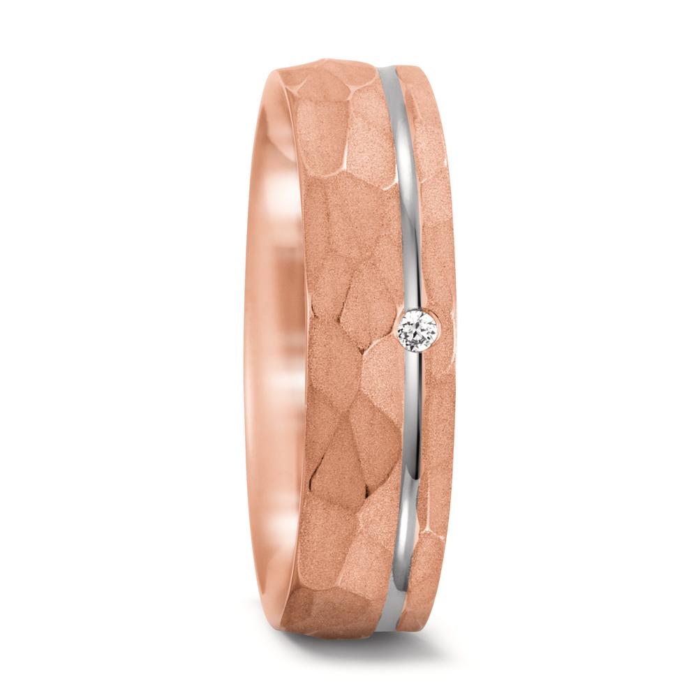 Partnergyűrű 750/18 K rozé arany, 750/18 K fehér arany Gyémánt 0.02 ct, tw-si