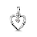 Medál 750/18 K fehér arany Gyémánt Fehér, 0.03 ct, Briliáns, w-si Szív Ø12 mm