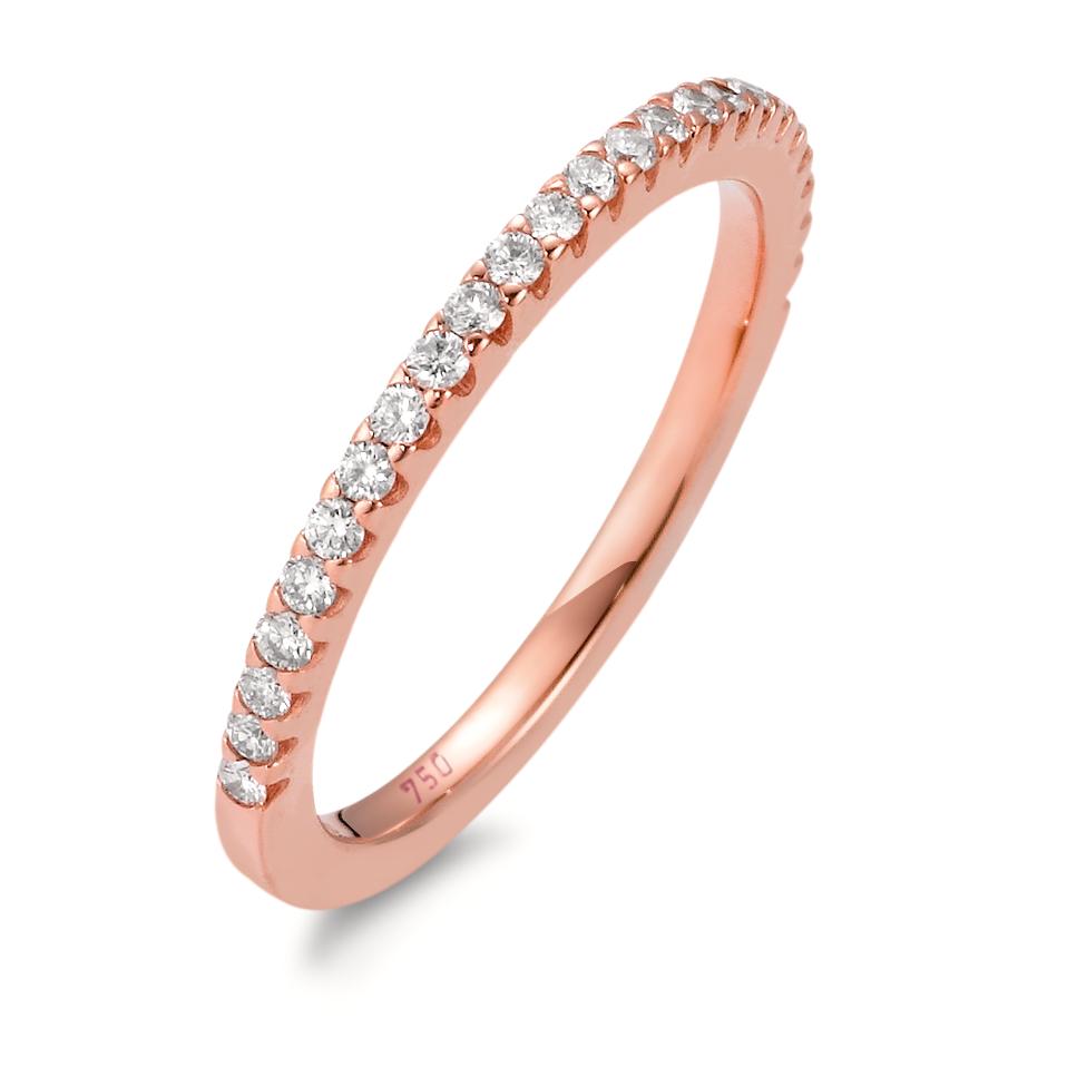 Memória gyűrű 750/18 K rozé arany Gyémánt Fehér, 0.25 ct, 25 Kövek, Briliáns, w-si