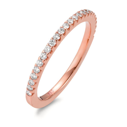 Memória gyűrű 750/18 K rozé arany Gyémánt Fehér, 0.25 ct, 25 Kövek, Briliáns, w-si