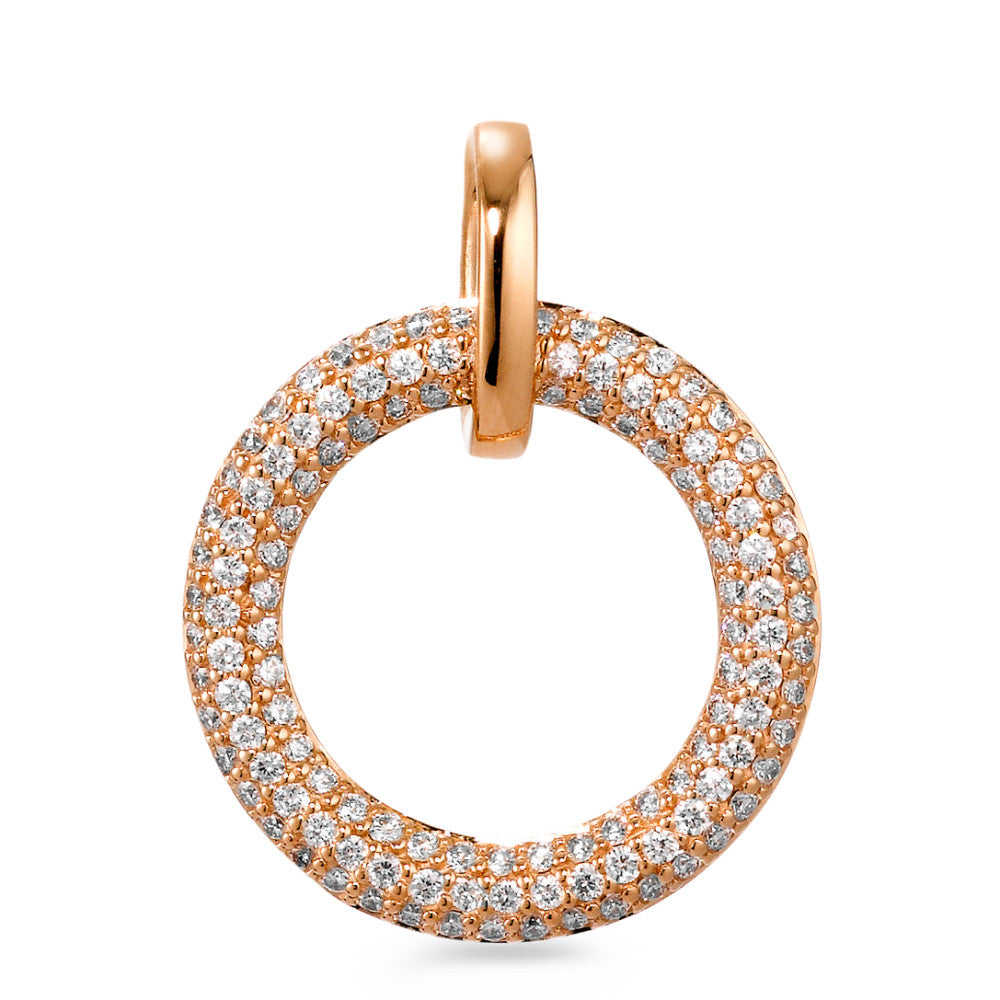 Medál 750/18 K vörös arany Gyémánt Fehér, 0.50 ct, 125 Kövek, Briliáns, tw-vsi Ø18 mm