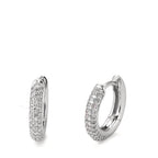 Patentzáras karika fülbevalók 750/18 K fehér arany Gyémánt Fehér, 0.25 ct, 74 Kövek, Briliáns, tw-vsi