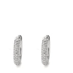 Patentzáras karika fülbevalók 750/18 K fehér arany Gyémánt Fehér, 0.25 ct, 74 Kövek, Briliáns, tw-vsi
