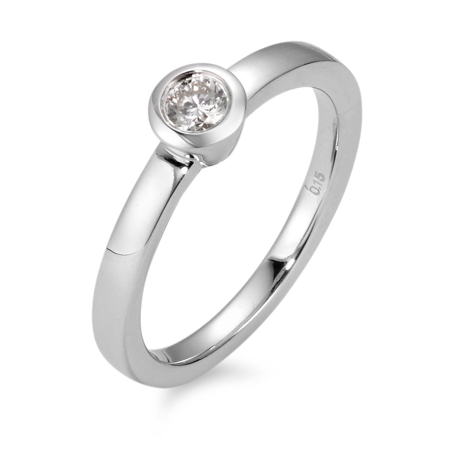 Gyűrű 750/18 K fehér arany Gyémánt Fehér, 0.15 ct, Briliáns, w-si