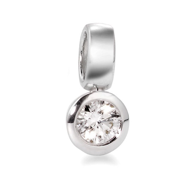 Medál 750/18 K fehér arany Gyémánt Fehér, 0.20 ct, Briliáns, w-si Ø5.5 mm