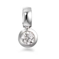 Medál 750/18 K fehér arany Gyémánt Fehér, 0.25 ct, Briliáns, w-si Ø6 mm