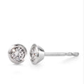 Fülbevaló 750/18 K fehér arany Gyémánt Fehér, 0.10 ct, 2 Kövek, Briliáns, w-si Ø4 mm