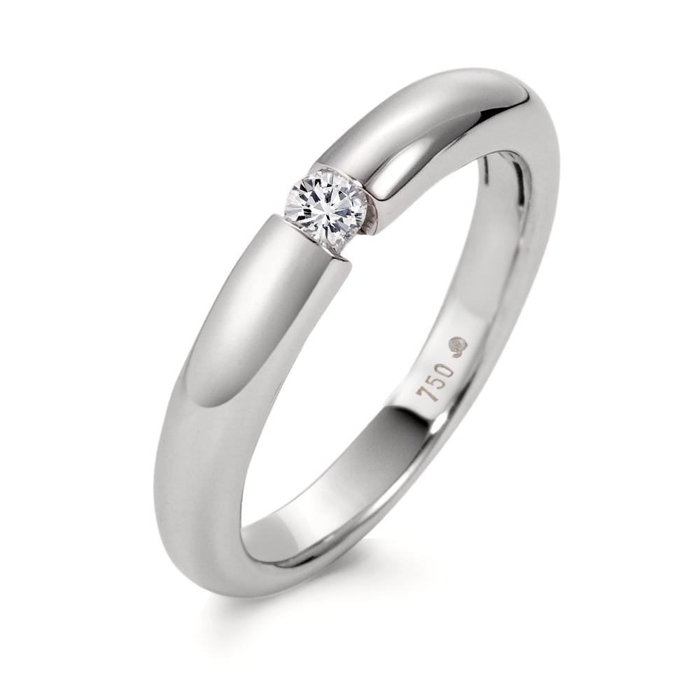 Szoliter gyűrű 750/18 K fehér arany Gyémánt Fehér, 0.10 ct, Briliáns, w-si
