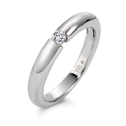 Szoliter gyűrű 750/18 K fehér arany Gyémánt Fehér, 0.10 ct, Briliáns, w-si