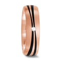 Partnergyűrű 585/14 K rozé arany, Szén Gyémánt 0.02 ct, tw-si