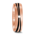 Partnergyűrű 585/14 K rozé arany, Szén Gyémánt 0.02 ct, tw-si