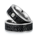 Partnergyűrű Titán, Szén Gyémánt 0.03 ct, w-si