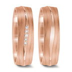 Partnergyűrű 750/18 K rozé arany Gyémánt 0.028 ct, 5 Kövek, tw-vsi