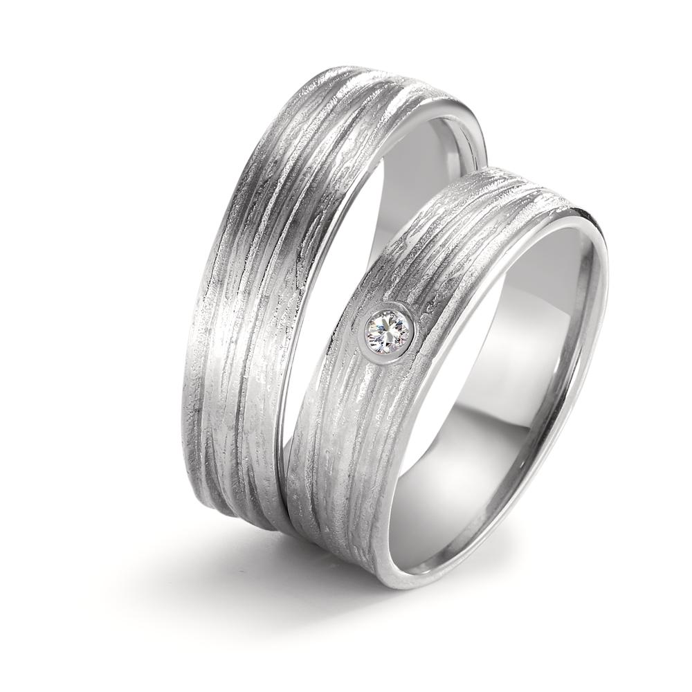 Partnergyűrű 750/18 K fehér arany Gyémánt 0.04 ct, w-si