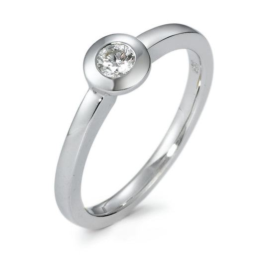 Szoliter gyűrű 585/14 K fehér arany Gyémánt 0.15 ct, w-si