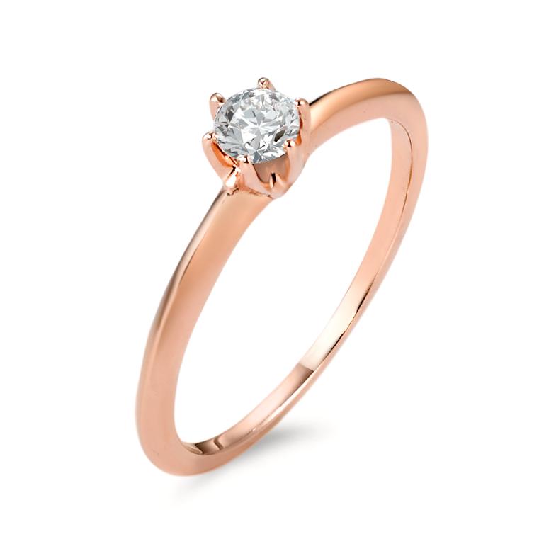 Szoliter gyűrű 585/14 K rozé arany Gyémánt 0.20 ct, w-si