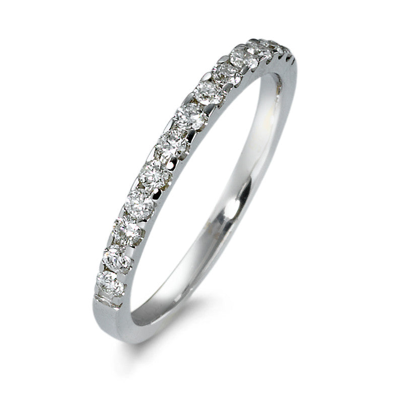 Memória gyűrű 585/14 K fehér arany Gyémánt 0.25 ct, 13 Kövek, w-si