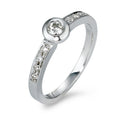 Szoliter gyűrű 585/14 K fehér arany Gyémánt 0.25 ct, 9 Kövek, w-si