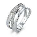 Gyűrű 585/14 K fehér arany Gyémánt 0.10 ct, 17 Kövek, w-si