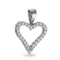 Medál 750/18 K fehér arany Gyémánt 0.31 ct, 26 Kövek, w-si Szív Ø14 mm