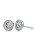Fülbevaló 750/18 K fehér arany Gyémánt 0.39 ct, 34 Kövek, w-si Ø7 mm
