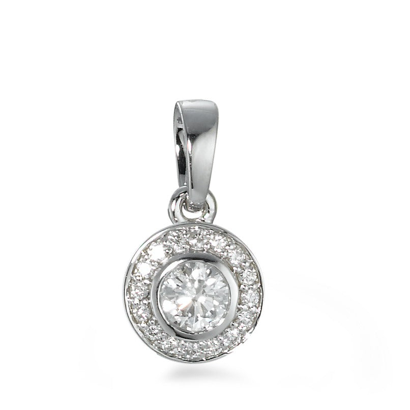 Medál 750/18 K fehér arany Gyémánt 0.27 ct, 17 Kövek, w-si