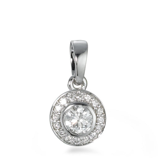 Medál 750/18 K fehér arany Gyémánt 0.27 ct, 17 Kövek, w-si