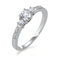 Gyűrű 750/18 K fehér arany Gyémánt 0.40 ct, 11 Kövek, w-si