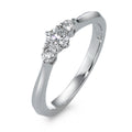 Gyűrű 750/18 K fehér arany Gyémánt 0.32 ct, 3 Kövek, w-si