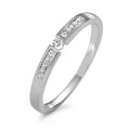 Szoliter gyűrű 750/18 K fehér arany Gyémánt 0.07 ct, 11 Kövek, w-si