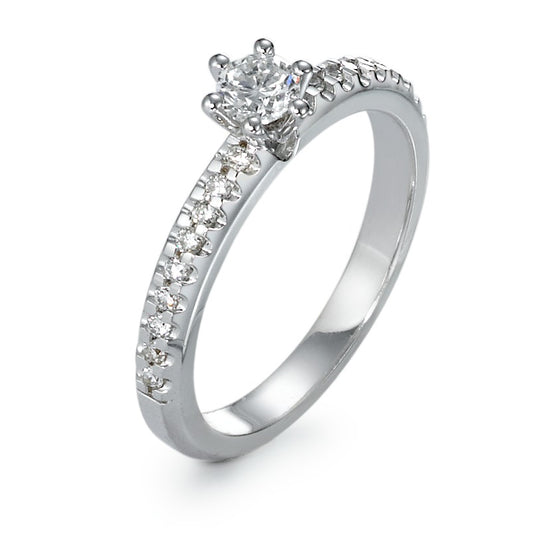 Szoliter gyűrű 750/18 K fehér arany Gyémánt 0.41 ct, 19 Kövek, w-si