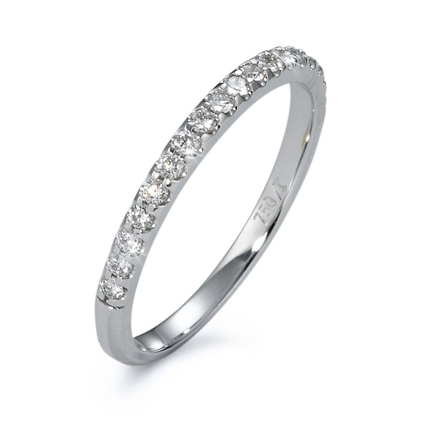Memória gyűrű 750/18 K fehér arany Gyémánt 0.24 ct, 18 Kövek, w-si