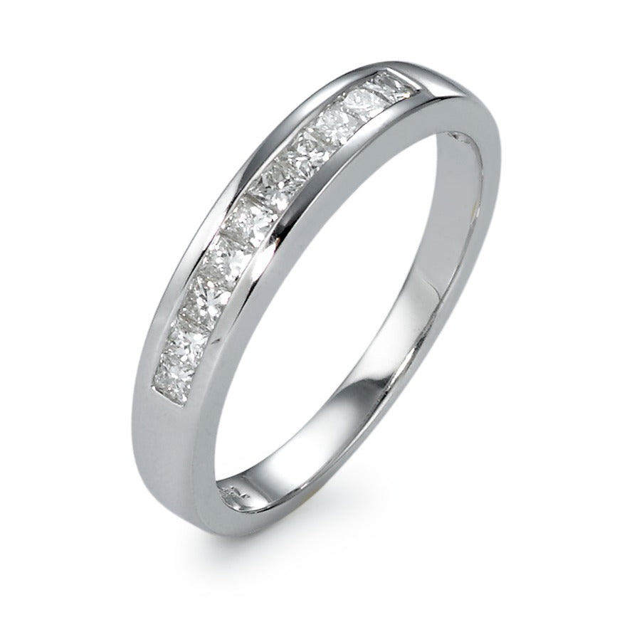 Gyűrű 750/18 K fehér arany Gyémánt 0.32 ct, 10 Kövek, w-si