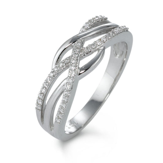Gyűrű 750/18 K fehér arany Gyémánt 0.19 ct, 41 Kövek, w-si
