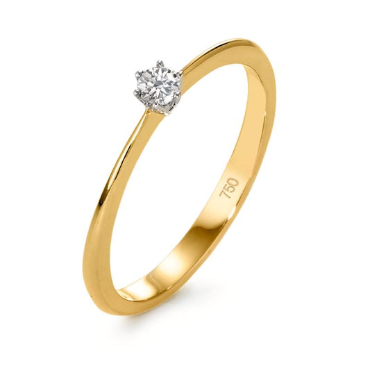 Szoliter gyűrű 750/18 K sárga arany, 750/18 K fehér arany Gyémánt 0.07 ct, w-si