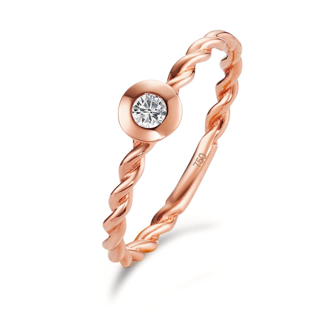 Szoliter gyűrű 750/18 K vörös arany Gyémánt 0.07 ct, Briliáns, w-si