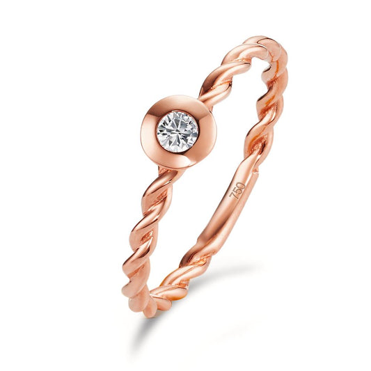 Szoliter gyűrű 750/18 K vörös arany Gyémánt 0.07 ct, Briliáns, w-si