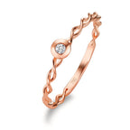 Kísérőgyűrű 750/18 K vörös arany Gyémánt Fehér, 0.03 ct, Briliáns, w-si