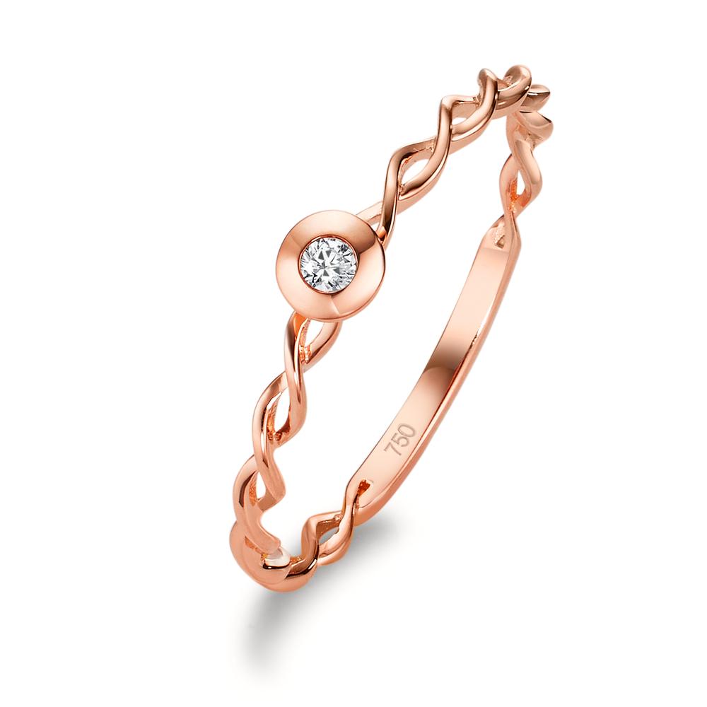 Kísérőgyűrű 750/18 K vörös arany Gyémánt Fehér, 0.03 ct, Briliáns, w-si