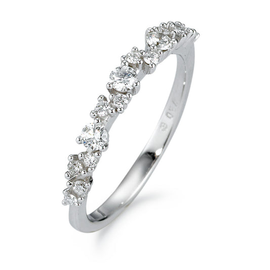 Gyűrű 750/18 K fehér arany Gyémánt Fehér, 0.33 ct, 15 Kövek, Briliáns, w-si