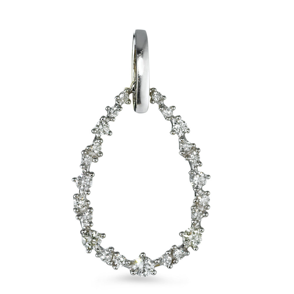 Medál 750/18 K fehér arany Gyémánt Fehér, 0.33 ct, 23 Kövek, Briliáns, w-si