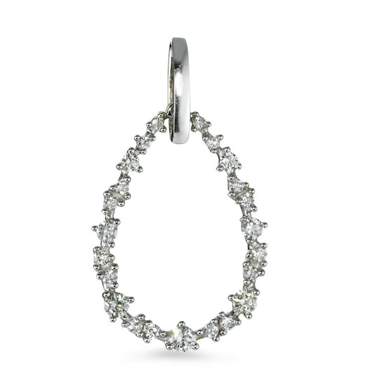 Medál 750/18 K fehér arany Gyémánt Fehér, 0.33 ct, 23 Kövek, Briliáns, w-si