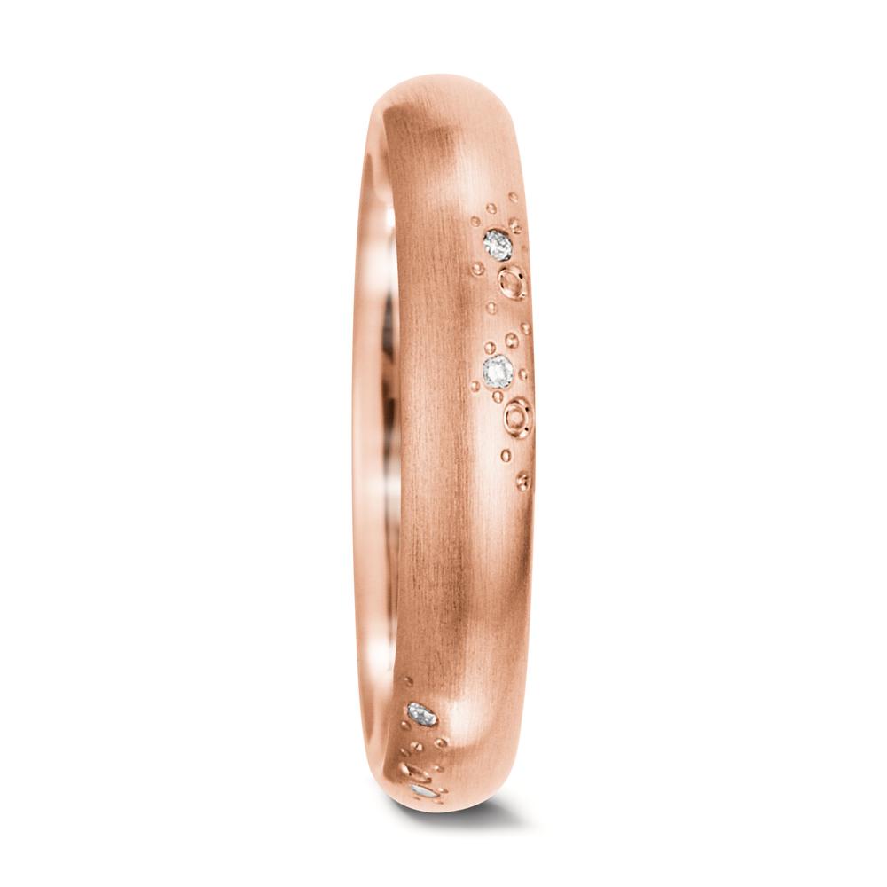 Partnergyűrű 750/18 K rozé arany Gyémánt Fehér, 0.045 ct, 9 Kövek, tw-vsi